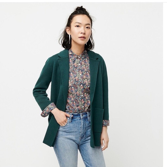 J. Crew Sweaters - J. Crew Green Sophie Open-front Sweater-blazer S/M